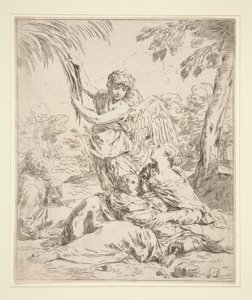 Ruhe auf der Flucht nach Ägypten von Simone Cantarini