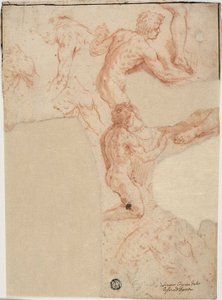 Skizzen von männlichen Akten, Beine (recto); Skizzen von männlichen Akten (verso) von Simone Cantarini