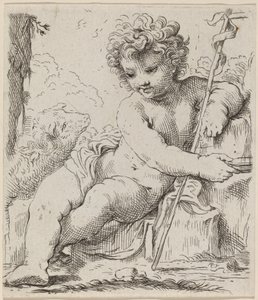 Der Heilige Johannes als Kind von Simone Cantarini
