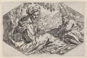 Die Rast auf der Flucht nach Ägypten von Simone Cantarini