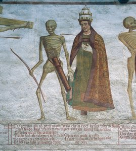 Der Tod fordert den Papst zum Tanz auf (Detail) aus dem Totentanz