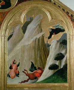 Agostino rettet einen Mann, der von seinem Pferd gefallen ist, vom Altar des seligen Agostino Novello, ca. 1328