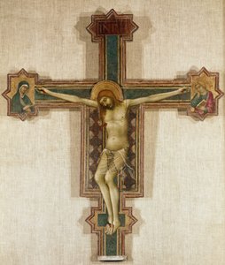 Kruzifix mit der Jungfrau Maria und dem Heiligen Johannes dem Evangelisten von Simone Martini