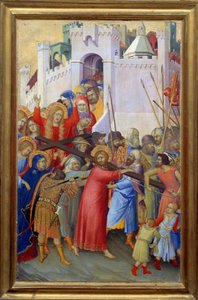 Das Tragen des Kreuzes (Gemälde auf Holz von Simone Martini)