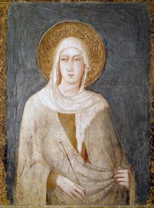 Heilige Margarita von Antiochia (früher bekannt als St. Clair). Fresko von Simone Martini von Simone Martini
