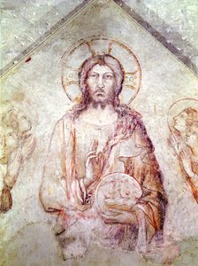 Tympanon, das den Erlöser segnet, 1341 (Detail) von Simone Martini
