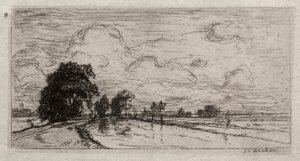 Überflutete Landschaft mit Bäumen von Sion Longley Wenban