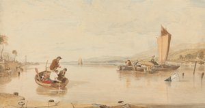 Tote Stille: Boote vor Cowes Castle von Sir Augustus Wall Callcott