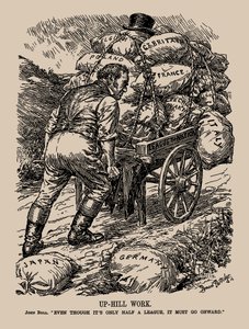 Schwere Arbeit. John Bull. Obwohl es nur eine halbe Liga ist, muss es weitergehen, 1935