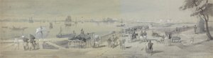 Gesamtansicht von Kalkutta, vom Eingang des Wassertors von Fort William