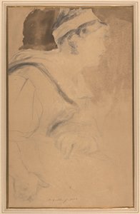 Studie eines Mädchens für "Maria Stuart, flieht aus Schloss Loch Leven"