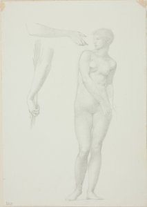 Stehender weiblicher Akt und Skizzen von Armen von Sir Edward Burne Jones