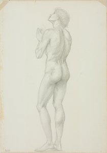 Stehender männlicher Akt mit gefalteten Händen im Gebet von Sir Edward Burne Jones