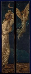 Amor und Psyche - Wandgemälde im Palastgrün - Amor fliegt von Psyche weg von Sir Edward Coley Burne Jones