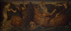 Amor und Psyche - Palastgrüne Wandgemälde - Psyche gibt dem Fährmann des Styx die Münze
