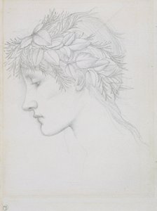 Kopf mit Blättern gekrönt, 1897 von Sir Edward Coley Burne Jones