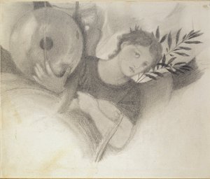 Studie für einen Kopf in Die Tage der Schöpfung, ca. 1871-1875 von Sir Edward Coley Burne Jones