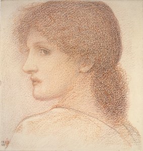 Studie eines Frauenkopfes, nach links gedreht, 1886