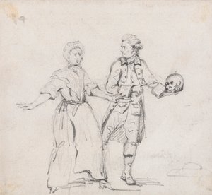 Zwei Figuren mit einem Schädel von Sir George Howland Beaumont seventh Baronet
