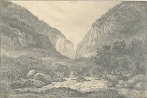 Tal der Saltina bei Brieg am Eingang des Simplon von Sir John Frederick William Herschel