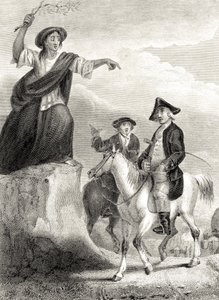 Meg Merrilies sagt den Fall des Hauses Ellangown voraus, Illustration aus 