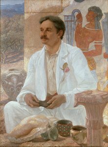Sir Arthur Evans unter den Ruinen des Palastes von Knossos, 1907 von Sir William Blake Richmond