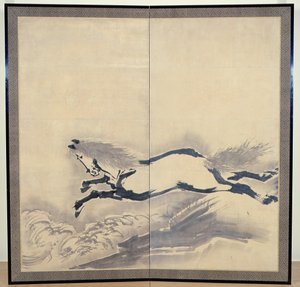 Pferdespringen, Japanisch, Edo-Periode, ca. 18. Jahrhundert von Soga Shohaku