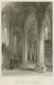 Kathedrale von Chartres, Rückseite des Chors vom nördlichen Seitenschiff von Solomon Alexander Hart