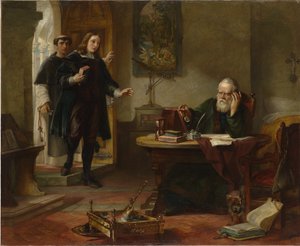 Milton besucht Galileo, als er ein Gefangener der Inquisition war, 1847
