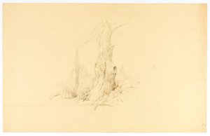 Toter Baum und weidendes Fohlen von Solon H. Borglum