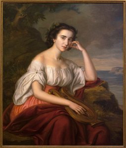 Sappho. Gemälde von Soma Orlay Petrich (1822-1880), Öl auf Leinwand, um 1860. Ungarische Kunst