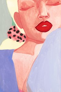 Gelassene rote Lippen