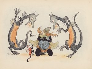Illustration für Little Twin Dragons von S Rosamond Praeger von Sophia Rosamond Praeger