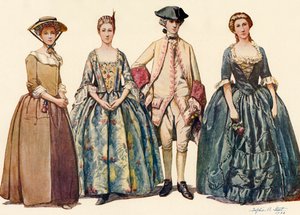 Kleidung während der Regierungszeiten von Georg I. und II. 1725-1745, 1903, 1937 von Sophie B. Steel
