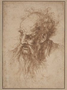 Ein älterer Mann mit fließendem Bart von Spanish 17th Century