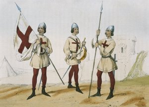 DE SOTTO, Serafin Maria, Graf von Clonard (1793 - 1862). Historia organica de las armas de Infanteria y Caballeria espanolas. 1851 - 1859. Infanteristen während der Herrschaft der katholischen Könige von Spanien. Standartenträger, Trommler und Lanzenträger