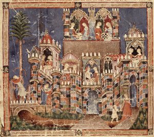 Fol.13v Spiele und Unterhaltung der Trojaner, aus dem Codex Benito Santa Mora von Spanish School
