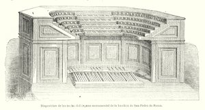 Anordnung der Tasten der monumentalen Orgel der Petersbasilika, Rom von Spanish School