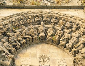 Portaltympanon der Kirche San Martin, Noia (Detail)
