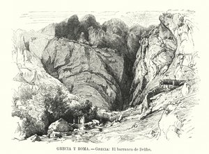 Schlucht von Delphi, Griechenland (Lithografie) von Spanish School