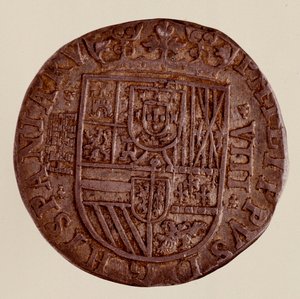 Silbermünze (8 Reales) aus Spanien: Herrschaft von Philipp II (1556-1598) 1589 Neapel, Museo Archeologico von Spanish School