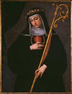 St. Gertrud die Große trägt das Heilige Herz Jesu