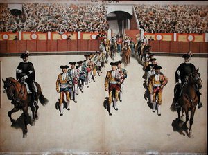 Der Einzug der Toreros mit ihrer Quadrille in die Arena, ca. 1885 von Spanish School
