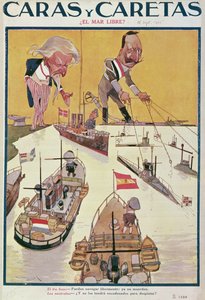 Der Kaiser und Onkel Sam zur Zeit des Ersten Weltkriegs, 1915 von Spanish School
