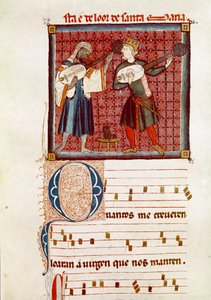 Zwei Musiker, einer maurisch und der andere spanischer Christ (Detail)