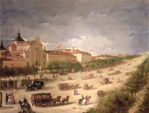 Ansicht der Calle de Alcala, Madrid von Spanish School