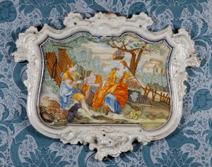 Wandplakette, Alcora Keramikfabrik, um 1750