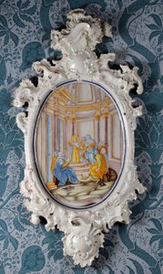Wandplakette, Alcora-Keramikfabrik, ca. 1750 von Spanish School