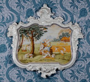 Wandplakette, Alcora-Keramikfabrik, ca. 1750 von Spanish School