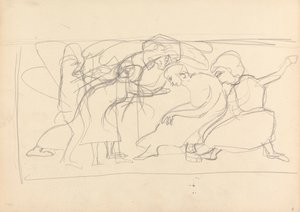 Höhle des Goldenen Kalbs: Studie für dekoratives Panel, Anbeter von Spencer Frederick Gore